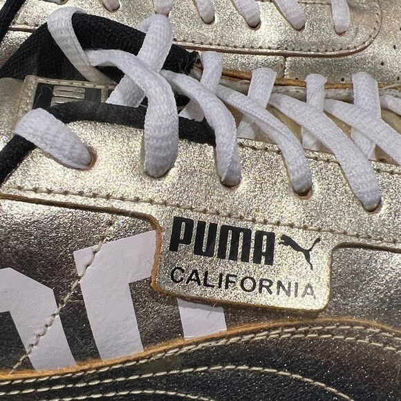 🔥🔥 PUMA California Hollywood CA 101 Metallic Gold Gum Bottom Men's 10 - PERFEC - Picture 9 of 15